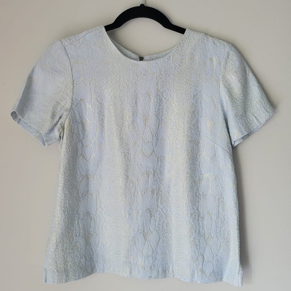 The Limited Ice Blue Gold Shimmer Sknakeskin Top